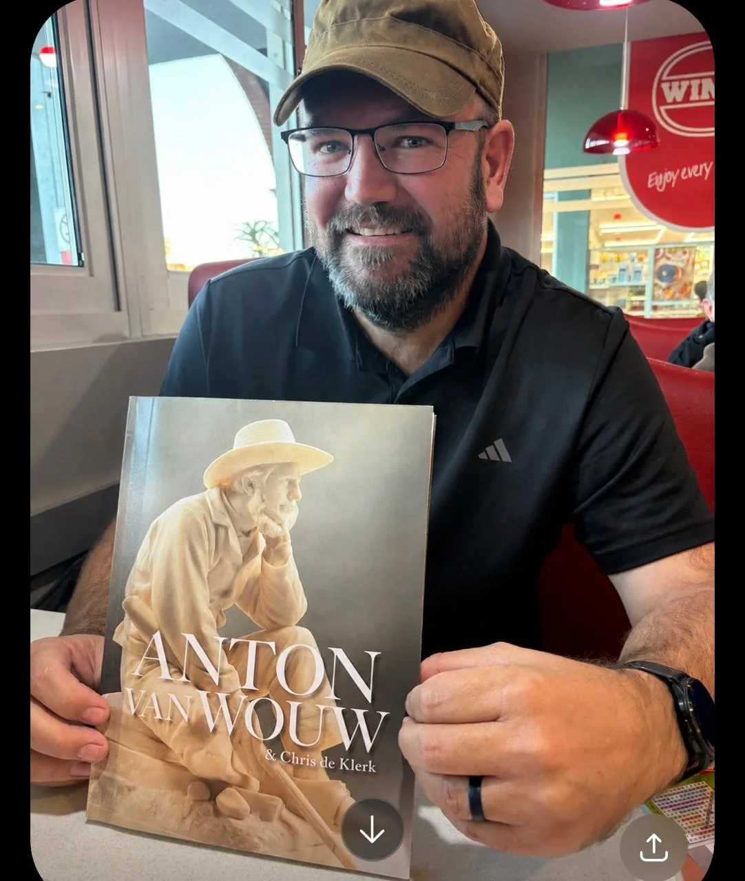Chris de Klerk with the printed proofs